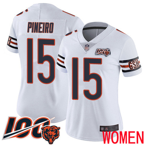 Chicago Bears Limited White Women Eddy Pineiro Road Jersey NFL Football #15 100th Season Vapor Untouchable->youth nfl jersey->Youth Jersey